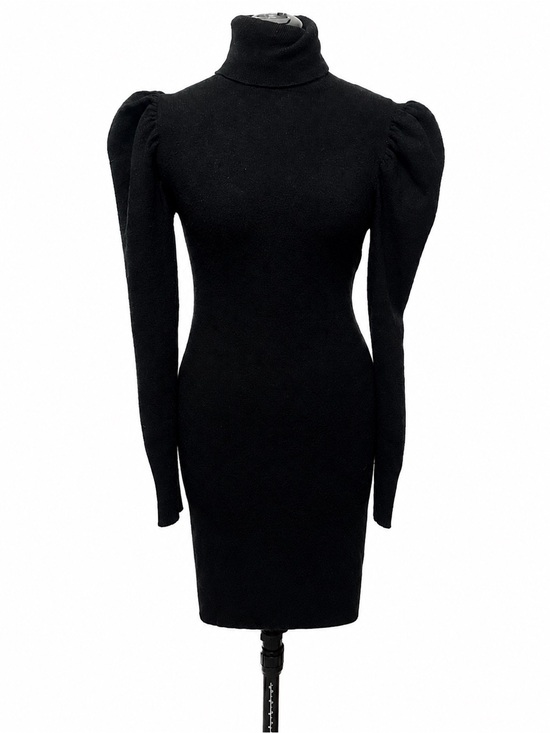 Forever 21 Dresses & Skirts - Black Turtleneck Puff-Sleeve Bodycon Dress